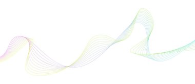 Değişken renkte bir dalga çizgisi. Vektör illüstrasyonu