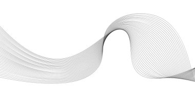 Soyut bir kompozisyon, dinamik dalga benzeri bir şablon yaratan bir dizi akış çizgisi sergiliyor. Tasarım, minimalist tarzda hareket ve akıcılığı vurgular.