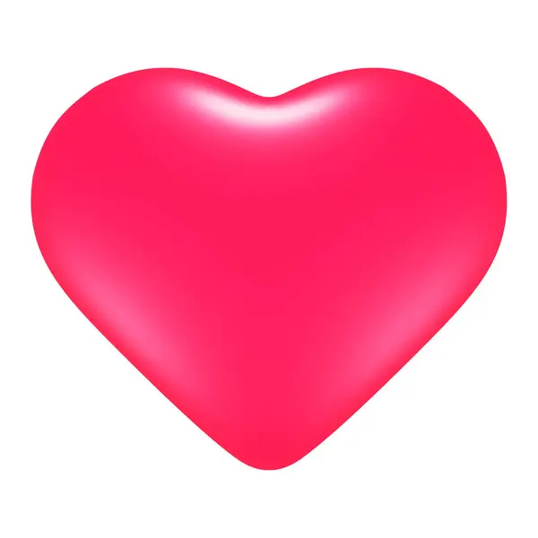 3D parlak pembe kalp. Vektör illüstrasyonu