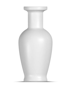 Beyaz bir seramik vazo. Vektör illüstrasyonu