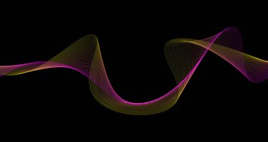 Pembe ve sarı eğimli renkli bir dalga. Vektör illüstrasyonu