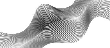 Soyut siyah beyaz dalga arkaplanı. Vektör illüstrasyonu