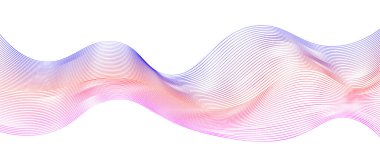 Dinamik dalga çizgileri tasarım elementi. Geleceğin renkli ses dalgaları. Vektör illüstrasyonu