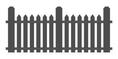 Bahçeler için çit silueti tasarımı. Vektör illüstrasyonu