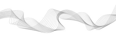 Eğri çizgiler beyaz arkaplanda zarifçe akıyor.