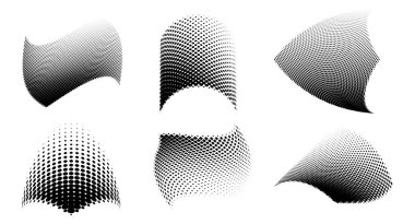 Siyah ve beyaz yarım ton, dinamik formlarda şekillenir. Vektör illüstrasyonu