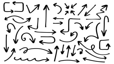 Çeşitli el yapımı oklar. Vektör illüstrasyonu