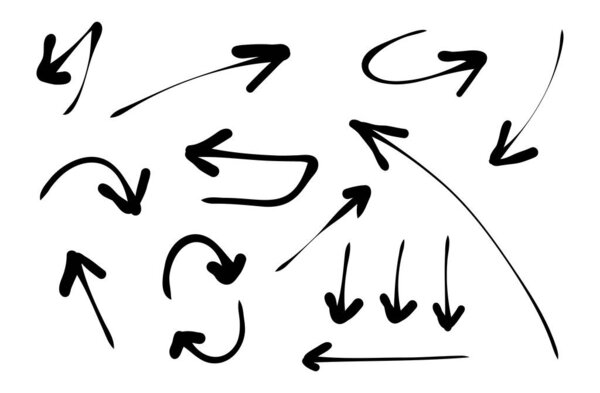 Various hand-drawn arrows illustrate direction and movement creatively