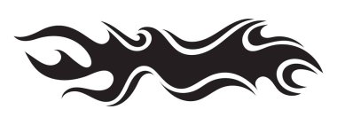 Kabile alevi silueti motosiklet ve araba çıkartması. Vektör illüstrasyonu