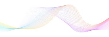 Dinamik dalga çizgileri tasarım elementi. Geleceğin renkli ses dalgaları. Vektör illüstrasyonu