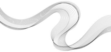 Soyut kıvrımlı akışkan hareket çizgileri. Vektör illüstrasyonu