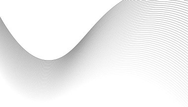 Siyah ve beyaz dalgalı çizgi deseni. Vektör illüstrasyonu