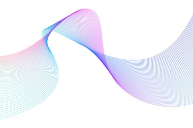 Mavi ve pembe renkte dinamik dalga desenleri. Vektör illüstrasyonu