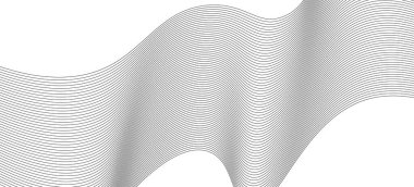 Siyah ve beyaz dalgalı çizgi deseni. Vektör illüstrasyonu