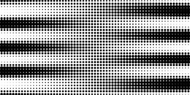 Değişim gösteren siyah ve beyaz noktalı desen. Vektör illüstrasyonu