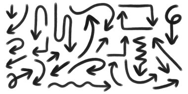 Çeşitli el yapımı oklar. Vektör illüstrasyonu