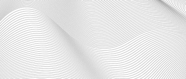 Siyah ve beyaz dalgalı çizgi deseni. Vektör illüstrasyonu