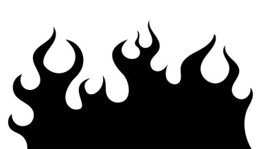 Kabile alevi silueti motosiklet ve araba çıkartması. Vektör illüstrasyonu