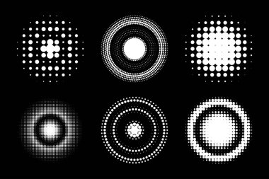 Yarım tonlu daireler. eğimli arka planlar. Vektör illüstrasyonu