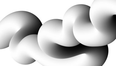 Pürüzsüz, bükülmüş şekiller zarif, modern bir soyut kompozisyon yaratır.