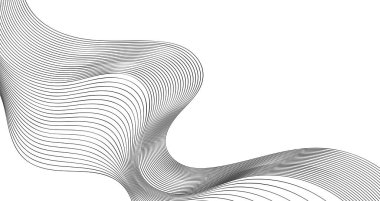 Siyah ve beyaz dalgalı çizgi deseni. Vektör illüstrasyonu