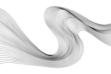 Siyah ve beyaz dalgalı çizgi deseni. Vektör illüstrasyonu