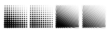 tasarım elemanları. Yarım tonluk noktalı çerçeveler. Vektör illüstrasyonu