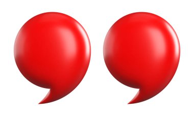 3D gerçekçi tırnak işaretleri. Vektör illüstrasyonu