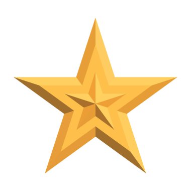 Beyaz üzerine izole edilmiş altın yıldız ikonu. Vektör illüstrasyonu