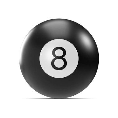Bilardo topu 8 izole edildi. Vektör illüstrasyonu