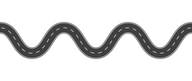 Viraj yolunun üst görüntüsü izole edildi. vektör illüstrasyonu