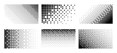 Parçalanma geçmişi. Noktalı pankartlar kuruldu. Vektör illüstrasyonu