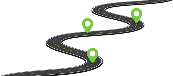 шаблон маршрута путешествия с копировальным пространством. Векторная иллюстрация