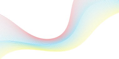 Renkli dalgalı arkaplan çizgileri izole edildi. Vektör illüstrasyonu