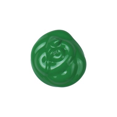 Sanat projeleri için kullanılan beyaz yüzeyde yeşil boya damlası