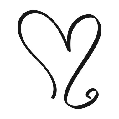 Kalp şeklinde fırçayla çizilmiş. Vektör illüstrasyonu