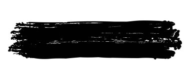 Siyah fırça darbesi beyaz arka planda izole edilmiş. siyah mürekkep boyası, grunge arkaplan