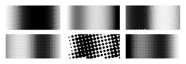 Yarım tonlu gradyan pankartlar ayarlandı. Vektör illüstrasyonu