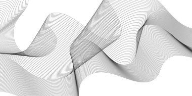 Siyah ve beyaz dalgalı çizgi deseni. Vektör illüstrasyonu