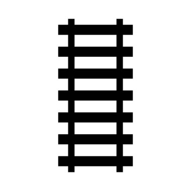 Kusursuz demiryolu ikonu. tren izleri siluet. Vektör illüstrasyonu