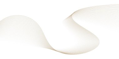 Zarif kıvrımlı çizgiler altın ve beyaz renklerde akar. Vektör illüstrasyonu