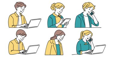 Zarif El Çizimi Botanik Vektör Çizimi Asgari Çiçek Yaprakları ve Yaban Çiçekleri Tasarımı