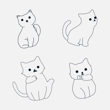 Sevimli el çizilmiş karalama kedisi
