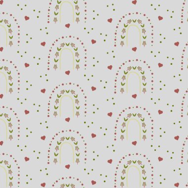 Gökkuşağı ve kalple İskandinav deseni