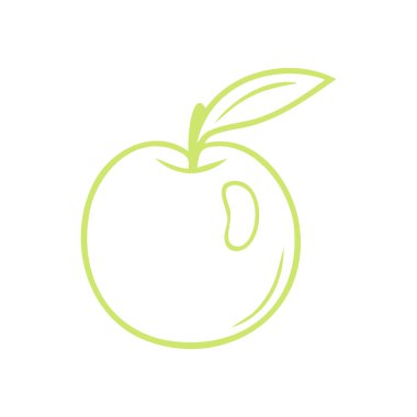 taze elma sağlıklı meyve izole edilmiş simgesi
