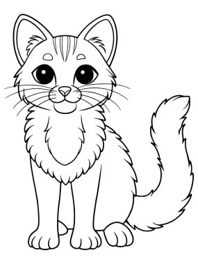 Pampas kedi boyama sanatı sevimli hayvan temalı çocuk aktiviteleri için mükemmel.