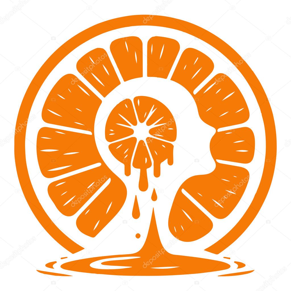 Vibrant orange juice graphic perfect for labels and advertising