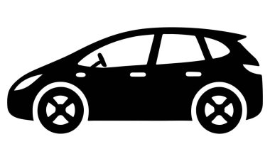 Basit siyah hatchback araba simgesi web sitesi veya uygulama tasarımı için mükemmel