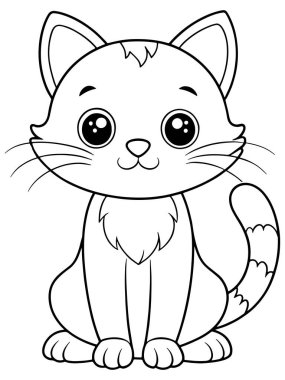 Kedi boyama sayfası kedi severler ve hayvan severler için mükemmel.