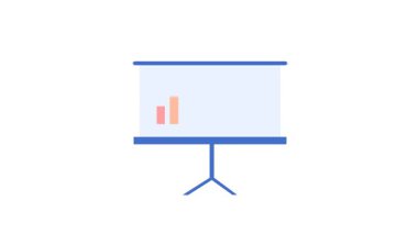 İş Veri Analitik Animasyon Simgesi. Basit Çizelge ve Grafik Sunum Animasyonu, Kurumsal İstatistik Bilgi Hareketi Grafikleri, Asgari İş Raporu Animasyonu, Finansal Kontrol Paneli.